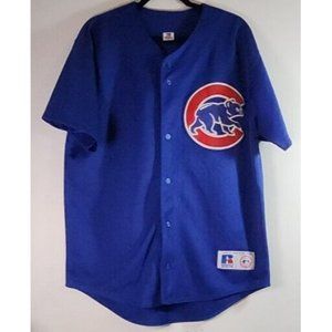 Vintage Chicago Cubs Jersey Sewn Emblems Russell Athletic MLB Baseball Men’s L
